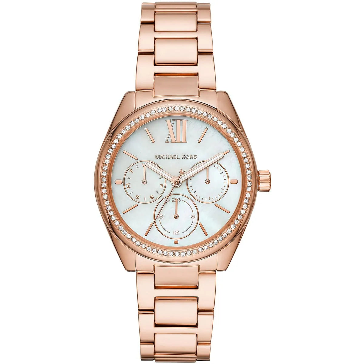 MICHAEL KORS Mini Janelle Pavé Rose Gold-Tone Watch mk7097
