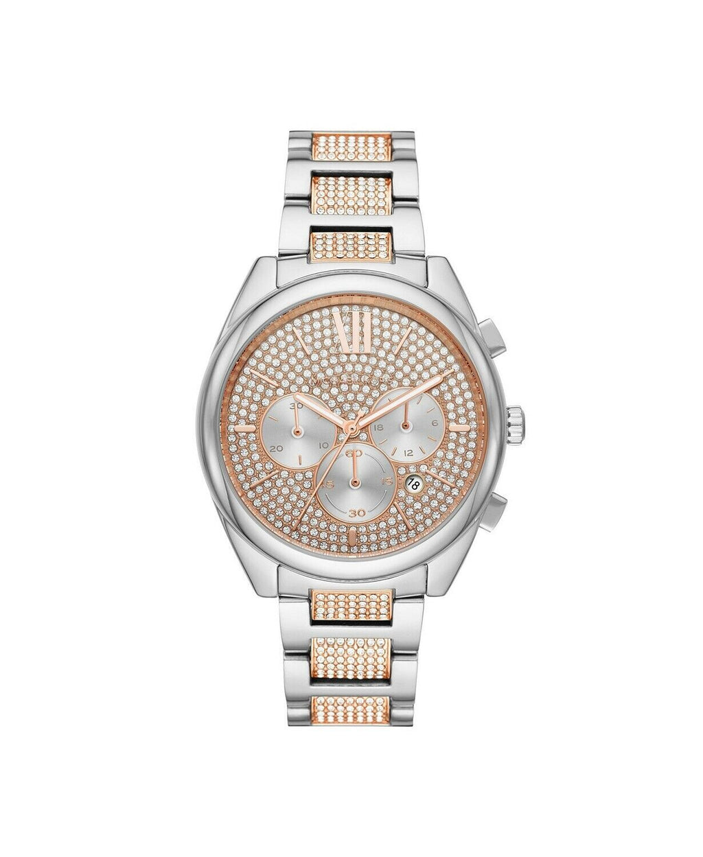 Michael Kors Women's Janelle Chronograph Silver-Tone Stainless Steel Watch MK7098