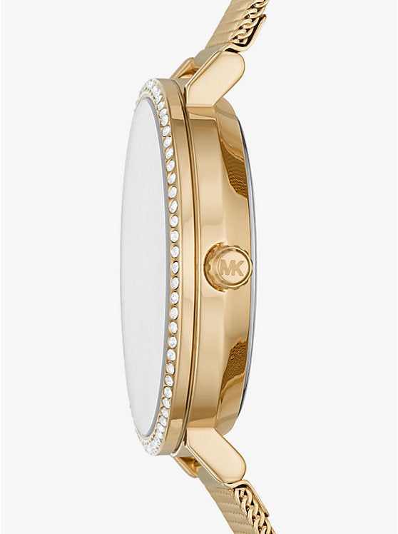 MICHAEL KORS 7121 Jayne Pavé Gold-Tone Mesh Watch